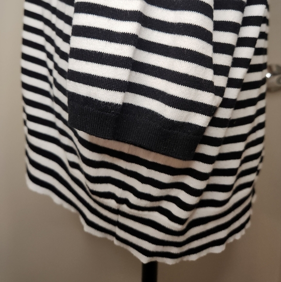 Black & White Stripe Knit Sweater Top - Picture 6 of 9
